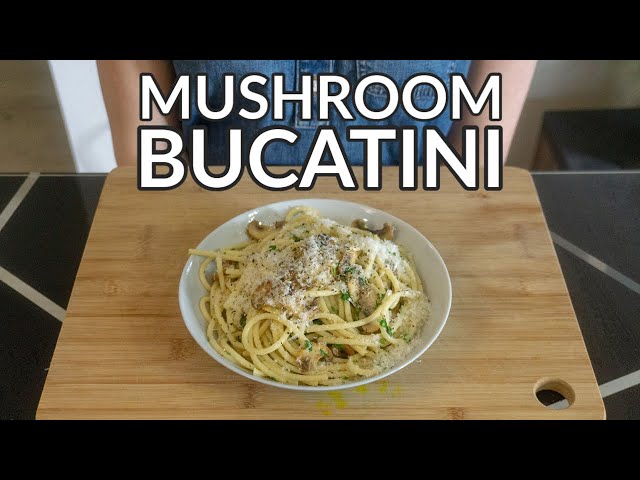 Easy Creamy Mushroom Bucatini Recipe