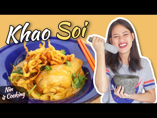 How to make KHAO SOI chicken (ข้าวซอย) & Khao Soi Paste - Thai Recipes