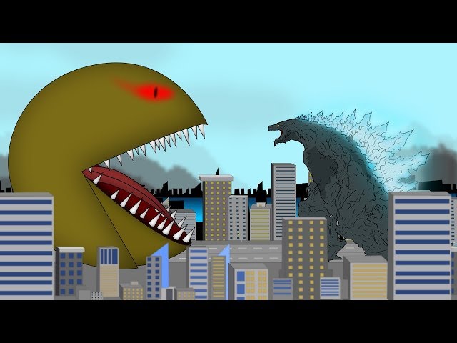 Godzilla Earth vs Pac-Man Giant Attack [HD]