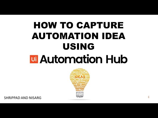 How to Capture automation ideas? | How to use UiPath Automation Hub | E01| Shrippad | Nisarg