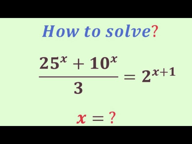 World-Math Exponential Olympiad problem | rational equation | x=?