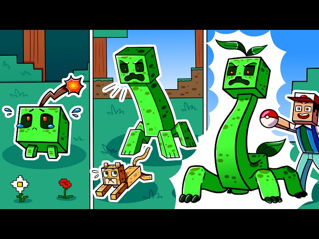 I Survived 1000 DAYS as an ANGRY CREEPER POKEMON in HARDCORE Minecraft! - Creeper Quests Compilation