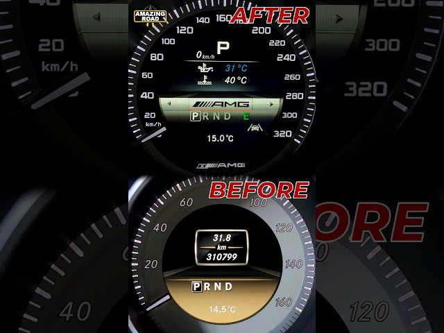Replacing the dashboard with an E63 AMG 160 mp/h to 320 km/h Mercedes W212 W218 Upgrade AMG #shorts