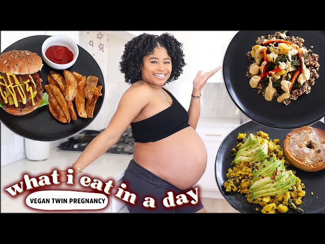 9 Months Pregnant w/ Twins | WHAT I EAT IN A DAY (vegan 🌱)