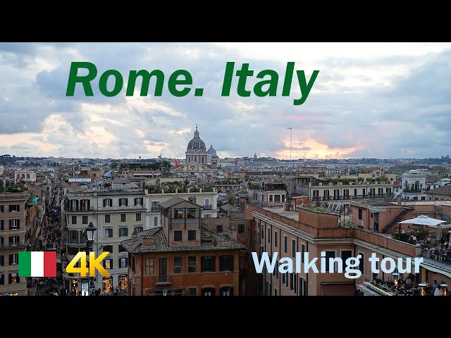 Rome. Italy. Walking tour. 4k