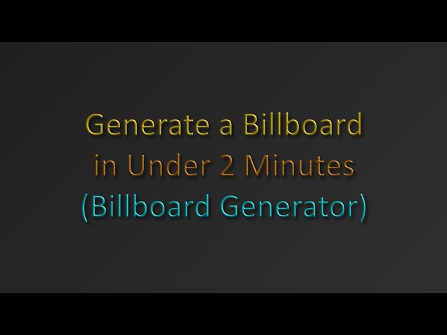 Billboard Generator - Create A Billboard In Under 2 Minutes (Showcase)