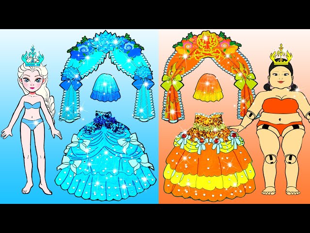 Hot Bride OR Frozen Bride? - Fat SQUID GAME Doll VS Thin Elsa Wedding | Paper Dolls Story Animation