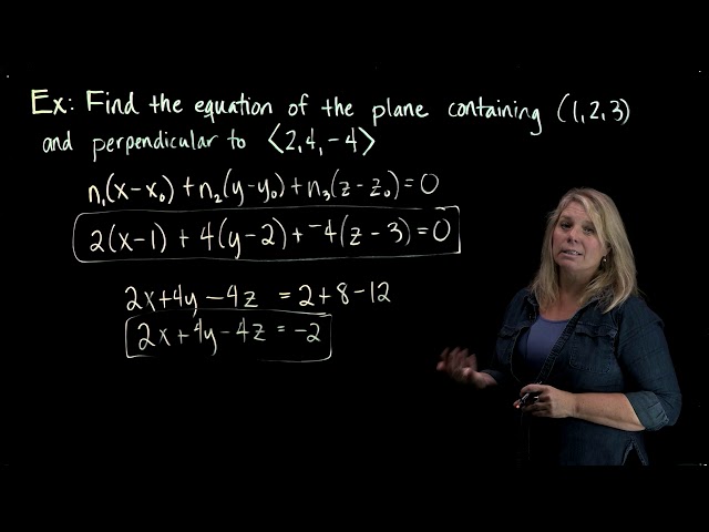 Writing and Interpreting Equations of Planes: Example 1