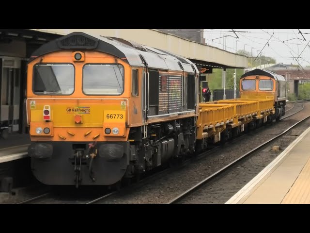 Fantastic Few Hours at Warrington Bank Q GBRF top&Tail 66s Colas Rail Class  70 Log Train 23/4/24