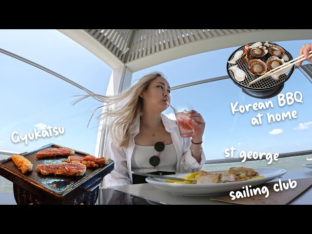 Sydney eats: 🍣 a 7 course Japanese set, fish & chips 🐟 at a sailing club & Korean BBQ at home