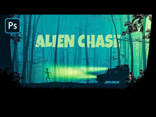 Alien Chase Photo Manipulation tutorial