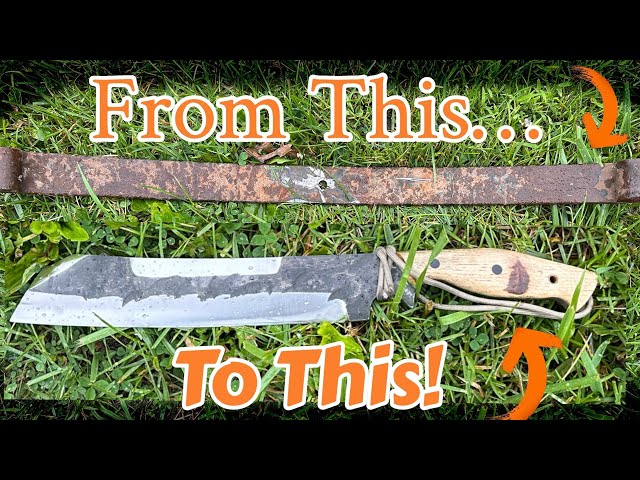 Forging an Apocalyptic Chopper Knife from an Old Rusty Spring