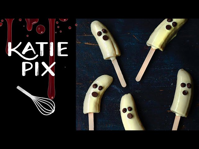 Spooky Halloween Ghost Bananas & Strawberries Recipe | Katie Pix