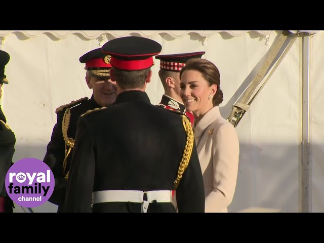 Duchess of Cambridge greets troops at spectacular military concert