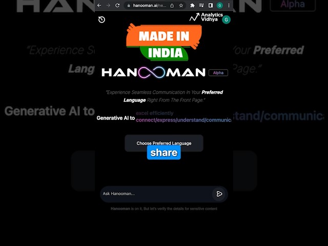 Hanooman AI is Live ⚡️ India's very own ChatGPT