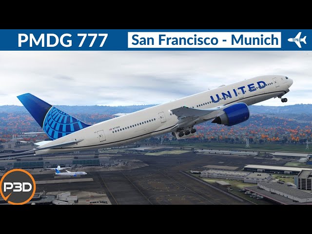 [P3D v5.3] PMDG 777-200ER United Airlines | San Francisco to Munich | Full flight