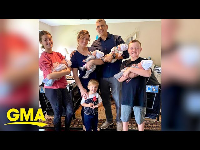 Family of five almost doubles with birth of ‘ABCD quadruplets’ l GMA