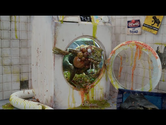 I Made a Zombie Frog That Lays Eggs In Washing Machine Diorama