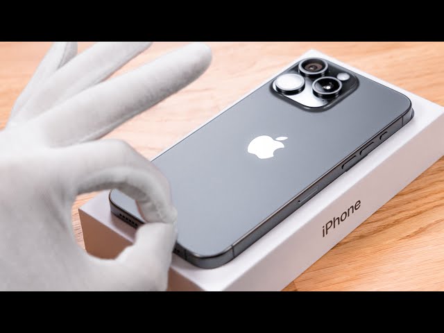 Apple iPhone 15 Pro Max Black Titanium Unboxing 256 GB + Comparison 15 Pro Natural Aesthetic ASMR