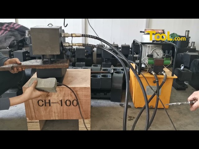 CH-100 Hydraulic Puncher to Punch Holes in Iron Plate