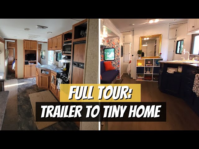 FULL TOUR: Before & After of our Tiny Home Trailer