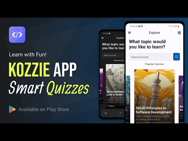 Practice with Quizzes and Speed up your Learning - Kozzie App
