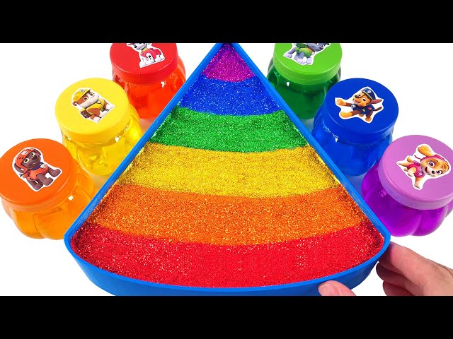 Satisfying Video l How to make Rainbow Pyramid Slime Cutting ASMR l  RainbowToyTocToc