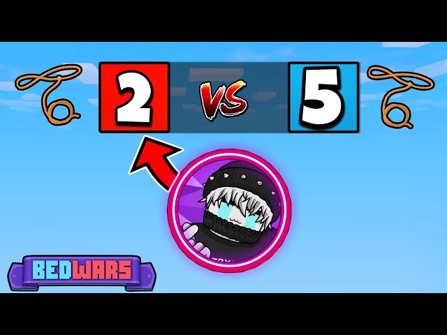 2 VS 5 In Lasso War.. CAN WE WIN? (Roblox Bedwars)