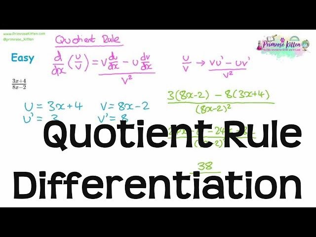 Quotient Rule | Differentiation | Revision for Maths A-Level and IB
