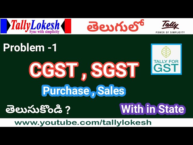 GST Purchase and Sales Entries in Tally ERP 9 In Telugu ||( Local purchase & sales entries )