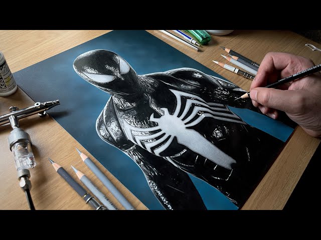Drawing Spider-Man Black Suit - Time-lapse | Artology