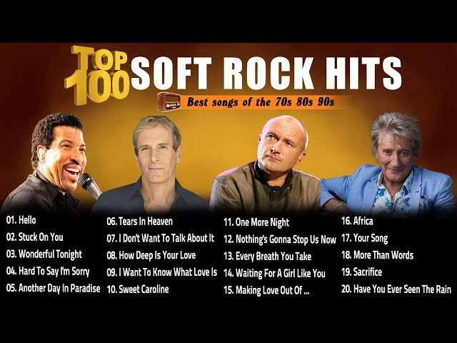 Michael Bolton, Lionel Richie, Phil Collins, Bee Gees,Eagles,Foreigner📀Soft Rock Ballads 70s 80s 90s