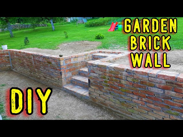 Brick Garden Wall with Steps - From Start to Finish - DIY