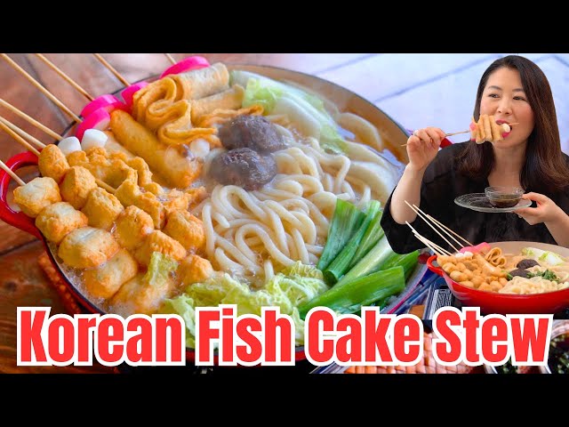 Korean Fish Cake Stew with NOODLES Recipe: The Broth is SO GOOD that you can literally DRINK IT 어묵전골