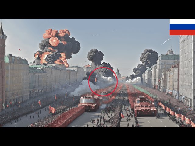 PUTIN'S VICTORY PARADE IS GONE! ATACMS missile strikes a Russian tanks right on the central square!