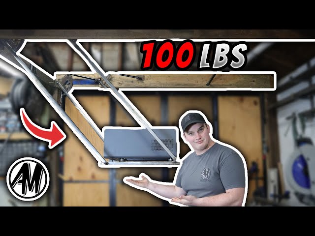 Building  Auto Transforming Shelf As A space saving.  Storage Solution (To Lift 100 lb. laser )