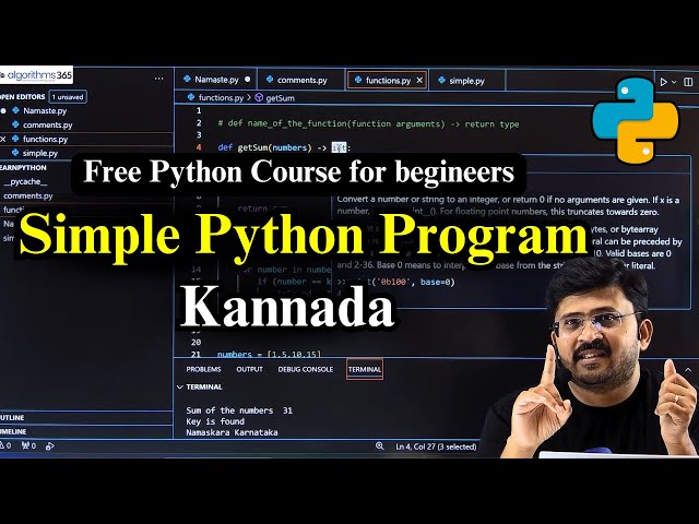 Free python tutorial for beginners | Simple Python Program | How to Run Python in Visual Studio Code