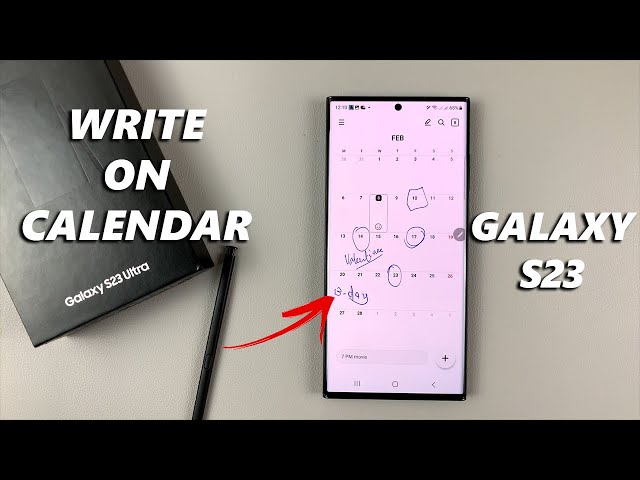 How To Write On Calendar On Samsung Galaxy S23 Ultra | Use S Pen To Write On Calendar