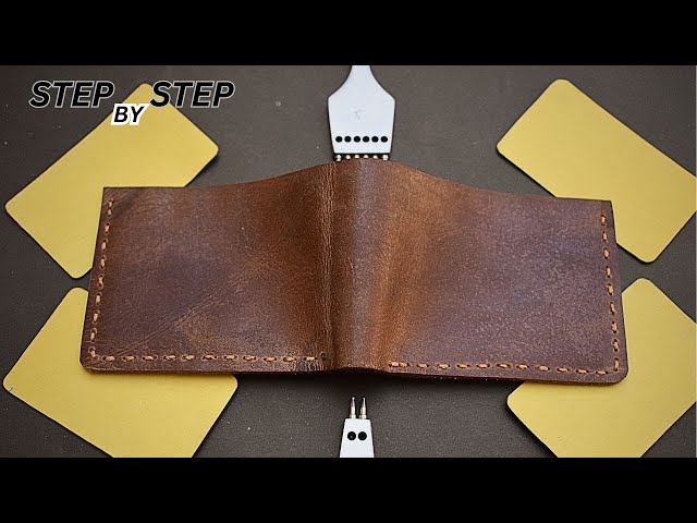 Secrets to crafting a unique leather wallet✂️👜#leathercraft