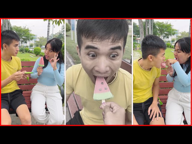Eat Ice Cream With Your Nose 😱🍧 Linh Nhi #shorts by LNS vs Su Hao TikTok