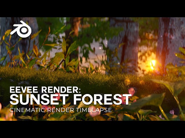 Sunset Forest Cinematic EEVEE Render Timelapse | Blender 3.6