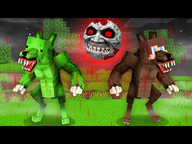 JJ and Mikey Became WEREWOLF by SCARY MOON- Maizen Parody Video in Minecraft