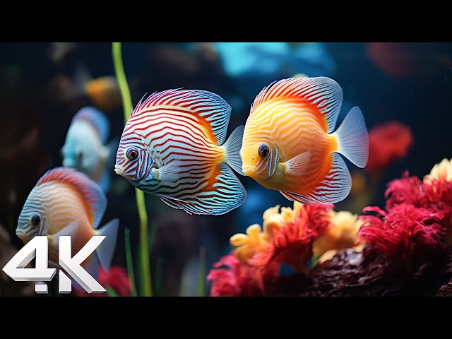 Beautiful Coral Reef Fish 4K(ULTRA HD) - Relaxing Music Coral Reefs, Fish & Colorful Sea Life