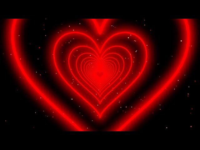 Heart Tunnel❤️Red Heart Background | Neon Heart Background Video | Wallpaper Heart [3 Hours]