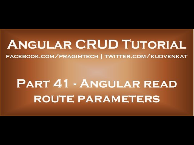 Angular read route parameters