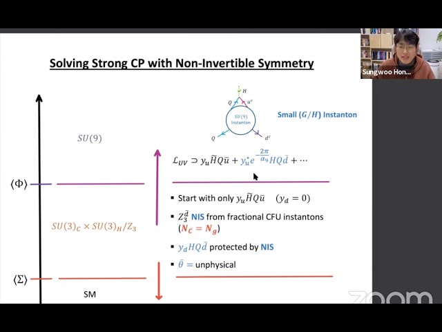 Sungwoo Hong (KAIST) Non-Invertible Peccei-Quinn Symmetry and Massless Quark Solution @  3/22/2024