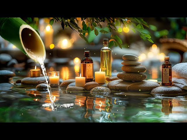 Relaxing music for stress relief 🌿Relaxing piano, bamboo fountain, spa