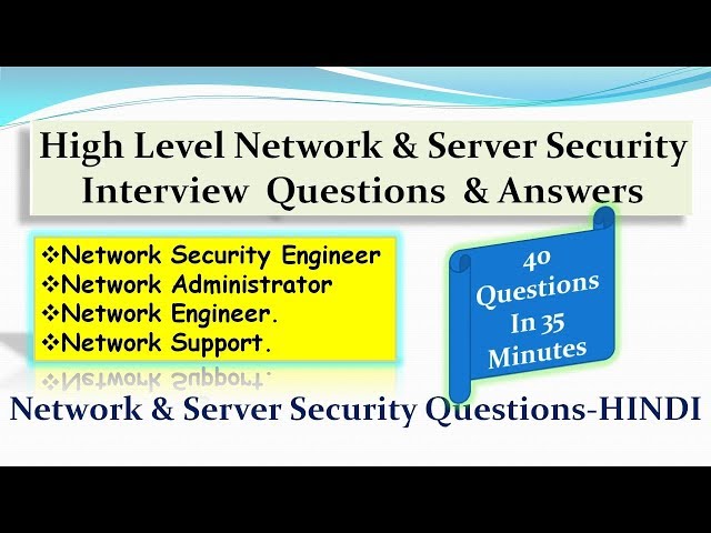 High Level Network & Server Security Interview  Questions & Answers