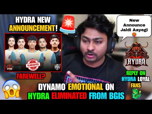 🚨Dynamo Emotional on Hydra Eliminated from BGIS🥹💔Farewell? -New Announce🥵