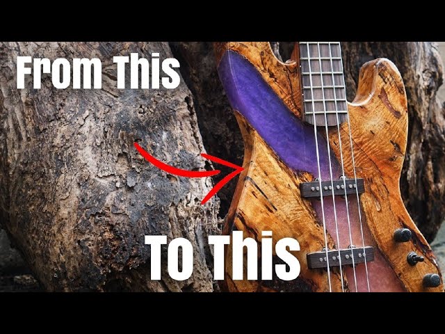 Amazing Transformation - Rotting Log to Epoxy Resin Bass Guitar Full Build